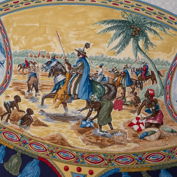 Hermès “Cavaliers Peuls” Silk‎ Scarf by J. de Fougerolle | 90cm - Picture 7 of 12